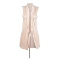 Crafted Plaited Waistcoat - Stone - Womens