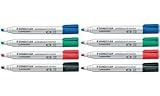 STAEDTLER - Lumocolor Whiteboard marker 351B, vert largeur de tracé: 2,0 - 5,0 mm, pointe biseautée, avec clip,rechargeable, DRY SAFE, effacable à sec, pointe blo