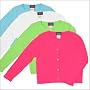 Girls Fine Gauge Cotton Cable Cardigan
