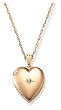 14k Gold Filled Heart w/ Diamond Accent, 18