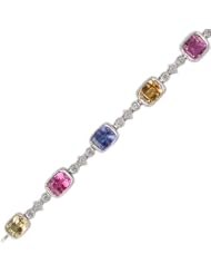 18KW Fancy Sapphire & Diamond Bracelet - 7 Inch
