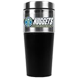 NBA Denver Nuggets 16-Ounce Stainless Steel Travel Tumbler with Black Sleeve
