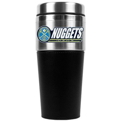 NBA Denver Nuggets 16-Ounce Stainless Steel Travel Tumbler with Black Sleeve