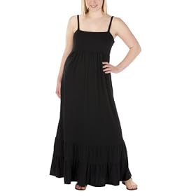 Mossimo® Black Plus Jersey Knit Smocked Back Maxi Dress - Black 