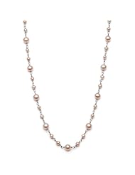 Sterling Silver 36" Necklace with 2-4mm Pink Freshwater Pearls