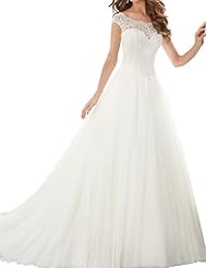 A-line Sleeveless Tulle Lace Vintage Sheer Pleated Cowl Neck Wedding Dress  with a Brush/Sweep Train 