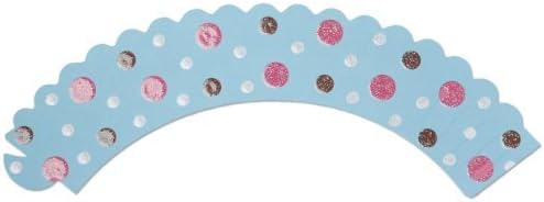 EuroQuest Imports Deco Cupcake Wraps with Polka Dots Design, Blue, 12-Pack by EuroQuest Imports