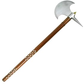 Trademark Authentic Medieval Axe with Studded Wood Handle by