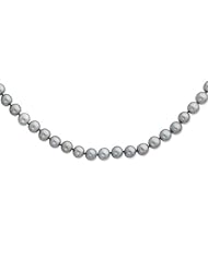Sterling Silver 16in 8-9mm Grey Freshwater Cultured Pearl Necklace.