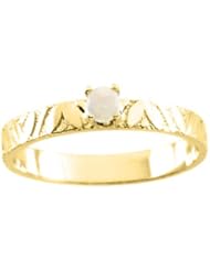 14K Yellow Gold 3 MM Opal Childrens Ring