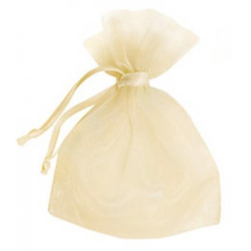 25 Cream jewelry wedding organza gift bags 9x12cm distribute