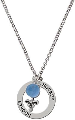 Blue Baby Rattle - Hockey Affirmation Necklace