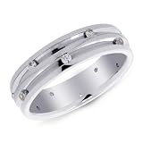 14K White Gold Channel Set Men's Diamond Band Ring