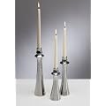 Kerzenhalter Kerzenst�nder Kerzenleuchter Porzellan silber platin Metalloptik Metall 26 cm