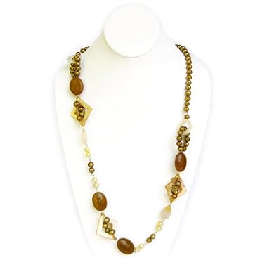 HinsonGayle Artisan Collection "CAPRI" Golden Cultured Pearl Rope Necklace
