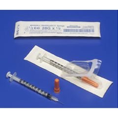MONOJECT SoftPack .5 cc/ml Insulin Syringe w/ 28g x 1/2" Needle - MONOJECT SoftPack Insulin Syringe - .5 cc, 28g x 1/2" - Case of 500