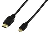 Produkt-Bild: HDMI auf HDMI - Mini Kabel,Version 1.4 mit Ethernet/3D over HDMI, HDMI Stecker auf HDMI Mini Stecker, vergoldete Kontakte, schwarz, 1,5m