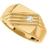 14K Yellow Gold Men's Diamond Ring