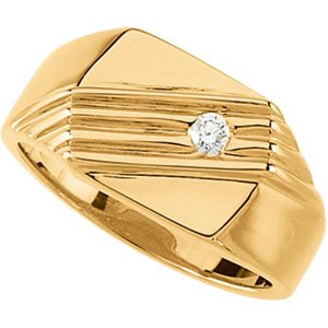 14K Yellow Gold Men's Diamond Ring