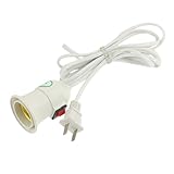 uxcell US プラグ AC 250V 10A On/Off スイッチ E27 ランプホルダー と 2.2M電源ケーブル