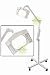Rolling BASE MAGNIFYING LAMP w/ Wheels Light STAND FACIAL 5x Magnification
