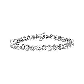 4.00ct tw Natural Diamond(G-H-SI) Bracelet in 14k white gold by TriJewels