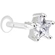 14 Gauge 3/8 Clear CZ Star Bioplast Tragus Labret Monroe