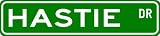 HASTIE Street Sign ~ Personalized Family Lastname Sign ~ Gameroom, Basement, Garage Sign ** ALUMINUM