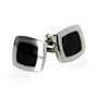 Bold Black Enamel Stainless Steel Cufflinks with Gift Box