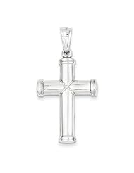14K White Gold Cross Pendant Charm Jewelry Religious