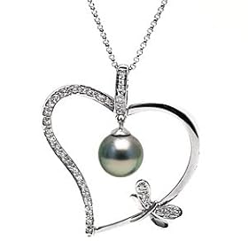 Be Mine Tahitian AAA Pearl Pendant, black