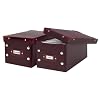 DAZZ Set of 2 Foldable CD Boxes, Brown