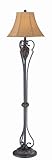 Lite Source C61175 Pallaton Floor Lamp, Dark Bronze with Beige Jacquard Fabric Shade