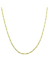 18 Karat Yellow Gold over Sterling Silver Diamond-cut Bar Link Chain (18 Inch)