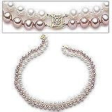 14k, Double Pink and White Pearl Necklace