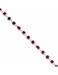 Genuine .925 Sterling Silver Ruby Bracelet . 100% Satisfaction Guaranteed.