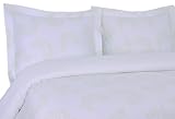 Elite Home Avron Collection Reversible 300 Thread Count Cotton Sateen 3-Piece Duvet/Sham Set, King Size, Subtle Ivory