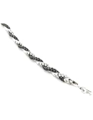 Officina Bernardi Silver and Black Twist Bracelet
