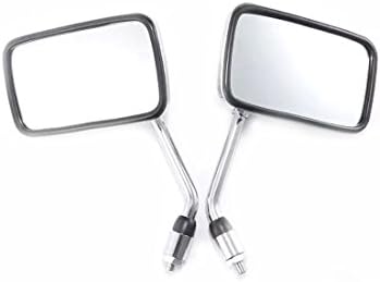 2x DongZhen Motocycle Bicycle Bar End Convex Mirrors for Harley Davidson Kawasaki Suzuki Bikes Side Rear View Mirrors Handle Bars Honda Moto Bike Part Chrome Square 10mm Thread