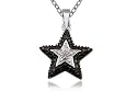 Platinum Overlay Sterling Silver Diamond Accent Star Pendant, 18"