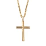 14kGold-FilledCrossPendantand14kGold-PlatedChain
