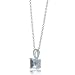 Sterling Silver Aquamarine Princess CZ Solitaire Pendant Necklace - 6mm image 1