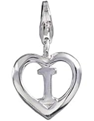SilveRado (tm) VR028 Verado Sterling Silver Letter I Pandora Compatible Bead / Charm with Lobster Clasp