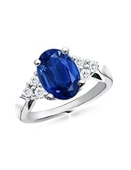 Oval Sapphire Round Diamond Cocktail Ring