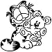 Garfield Hug Bear - Cartoon Decal Vinyl Car Wall Laptop Cellphone Sticker