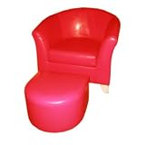 Red Childrens Kids Faux Leather Mini Tub Chair