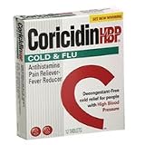 Coricidin HBP Cold & Flu Tablets for People with High Blood Pressure - 12 Ea