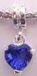 Silver Plated Charm Dangle Fits Pandora Glass Purple Heart Pendant (1)