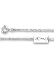 14K White Gold Carded Rope Chain (Width 0.9mm)