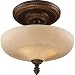 Landmark Lighting Restoration Flushes Collection Semi-Flush in Antique Golden Bronze